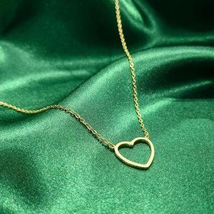 Heart Necklace 18k Gold Plated Tiny Heart Pendant